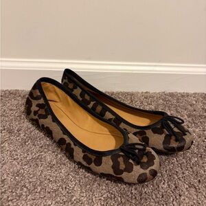 Coach Leopard Print Flats with Black Trim